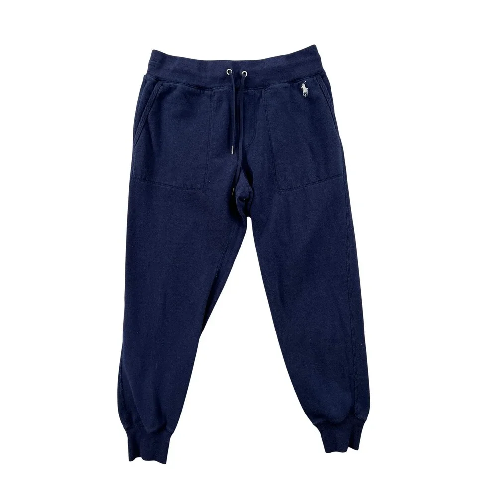 Polo Ralph Lauren Mens Medium Navy Blue Fleece‎ Jogger Sweatpants Pony Lounge